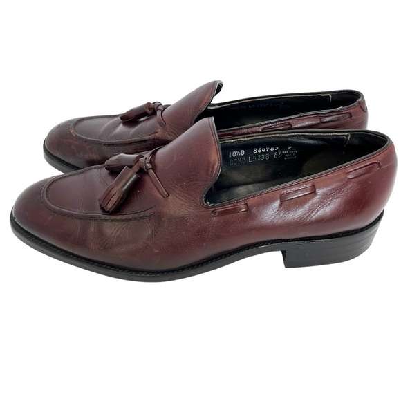 Freeman Free-Flex Men’s Burgundy Leather Tassel Loafers Size 10.5 D - Picture 1 of 11